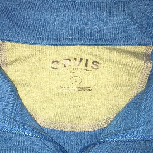 2-Orvis green & blue collection T-neck 1/4 zipper pullover sweater sweatshirt-L - Picture 7 of 9